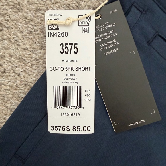 Adidas Go-To 5PK Golf Shorts Men’s 35 Navy Blue NWT - Picture 4 of 11